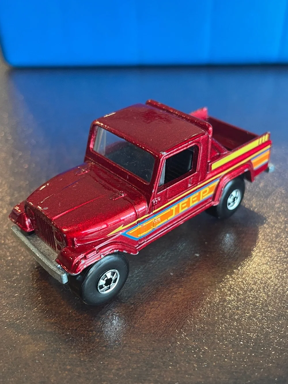 Vintage Hot Wheels 1982 Jeep Scrambler Metallic Red Truck Malaysia 2.75” Diecast